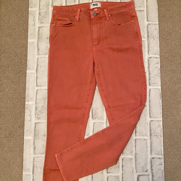 Paige Hoxton Ankle Skinny Pant in Coral Size 29 - Picture 1 of 6